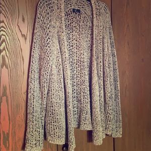 CLOSING 2-15 Open knit cardigan neutral color - 3x